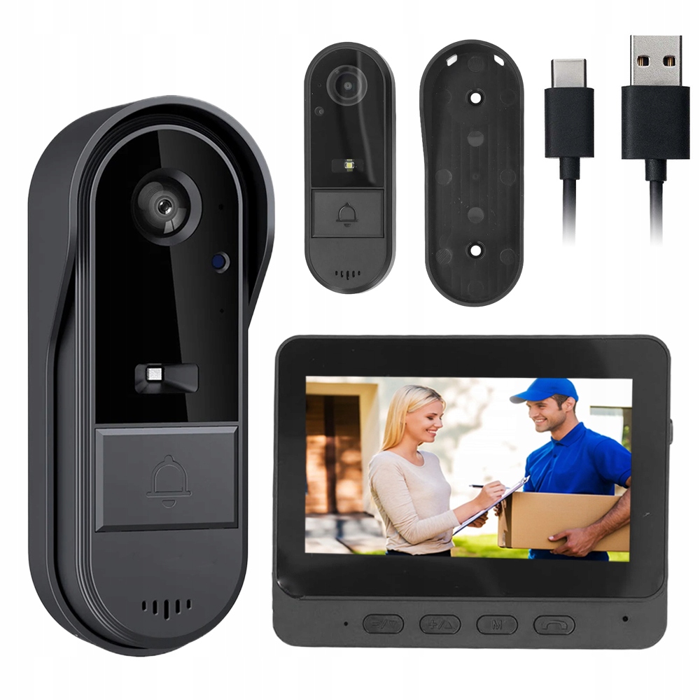 Videozvonek IP65 s akumulátorem, podsvícením a širokým úhlem