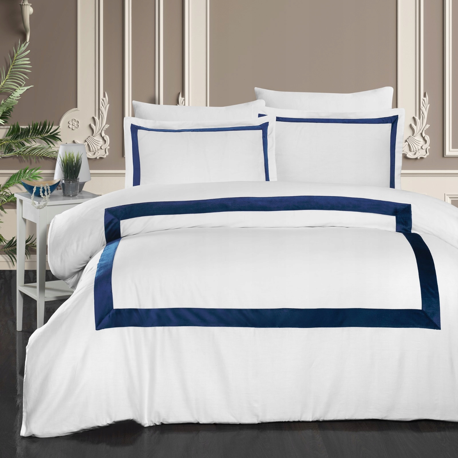 Súprava posteľnej bielizne MrTowel 6 dielov Sada na spanie Emerald Granátová