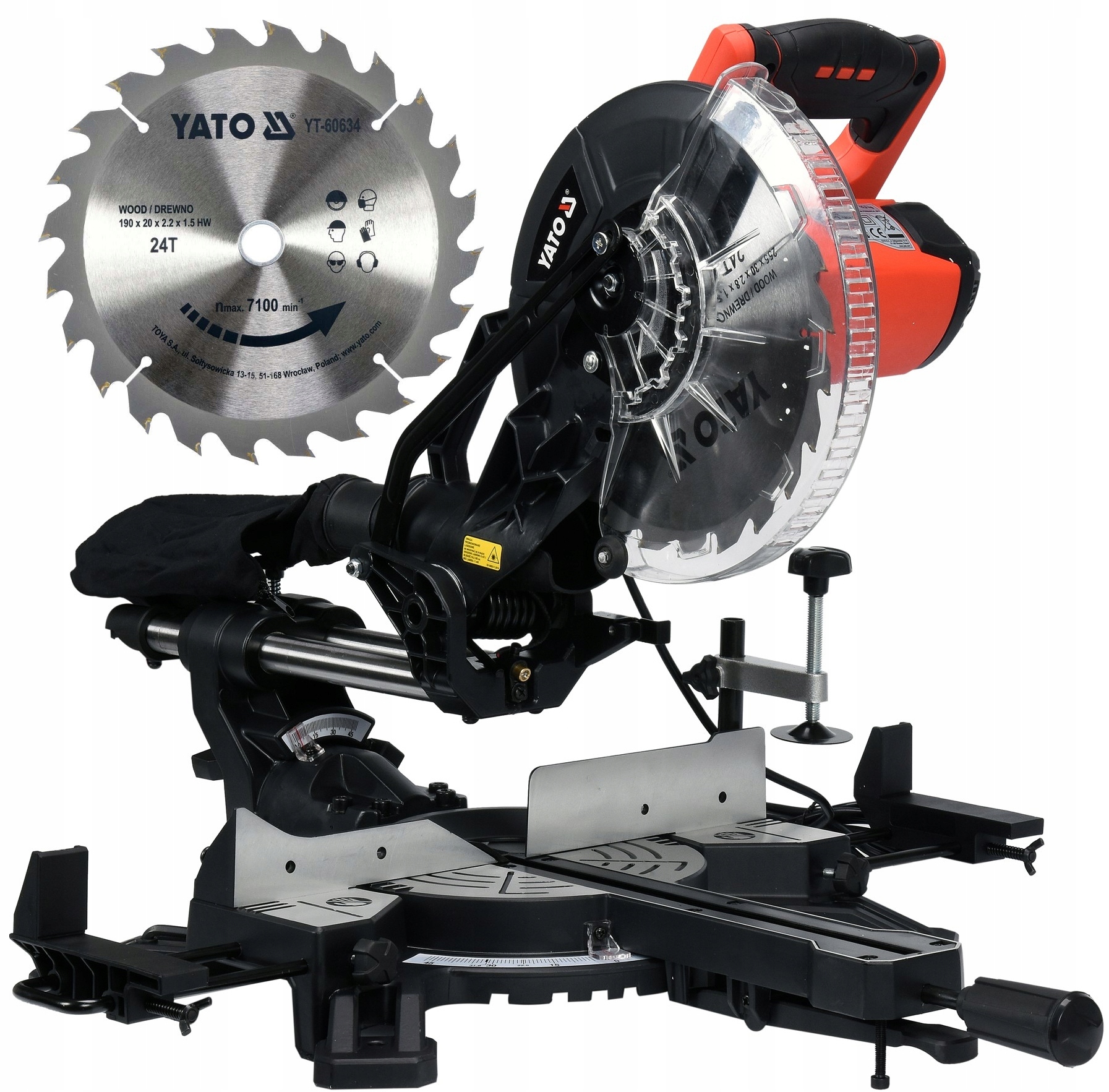 Pila Pokosová Pila 1800 W s posuvem Laserem 255 mm YT-82173