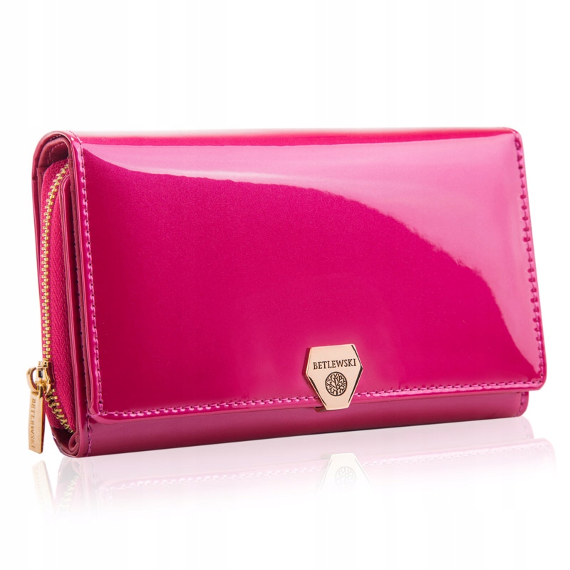 Skórzany Portfel Damski Lakierowany Rfid Betlewski