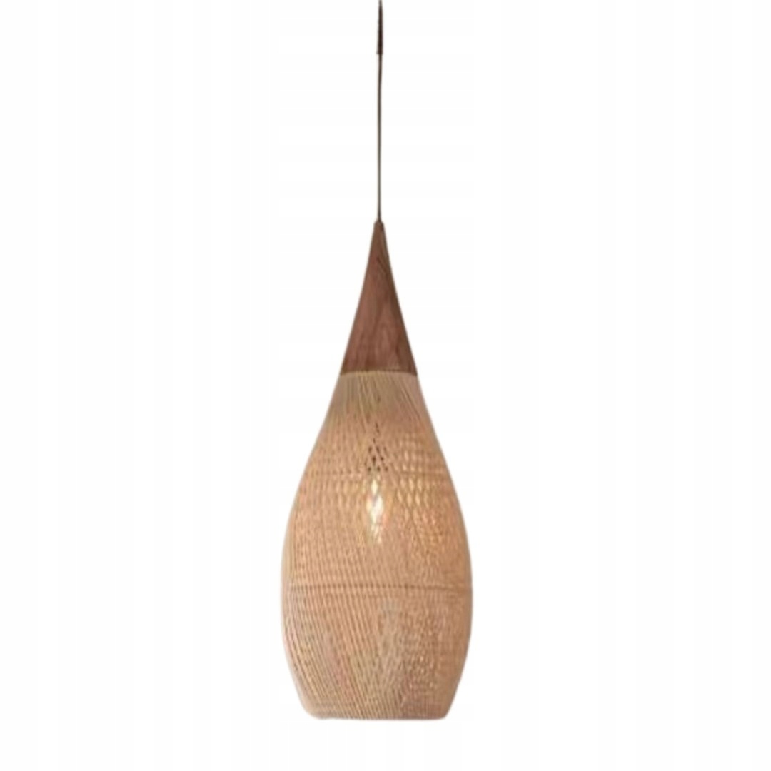 Rustikálna ratanová závesná lampa – 35 cm (prírodná farba)