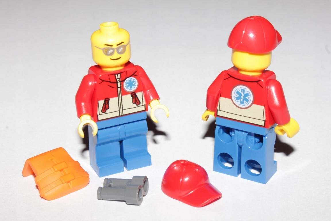 R2*LEGO FIGURKA LUDZIK RATOWNIK KAPOK LORNETKA NOW Seria City