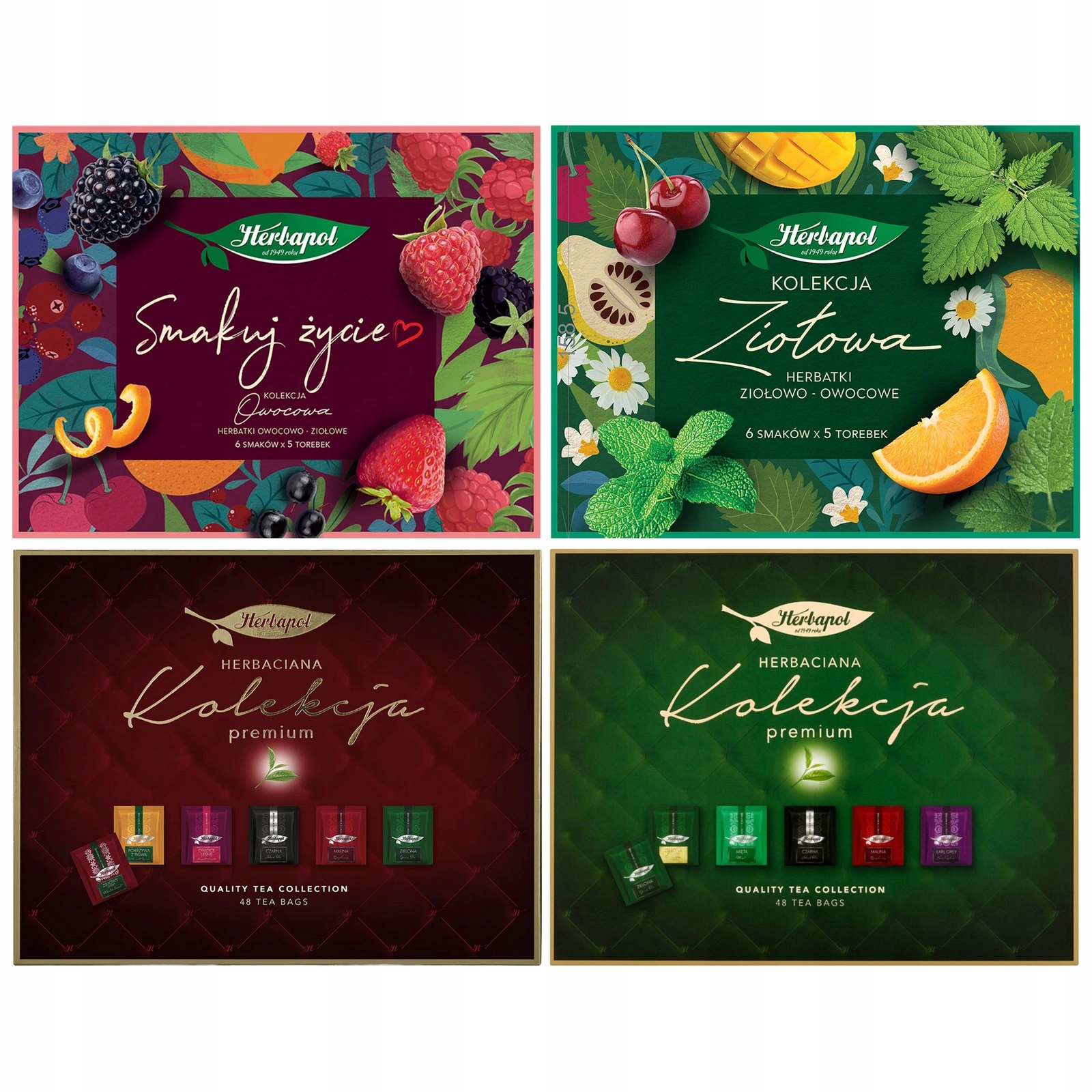 Herbapol zestaw 4 kolekcji herbat owocowych i ziołowych 156 saszetek