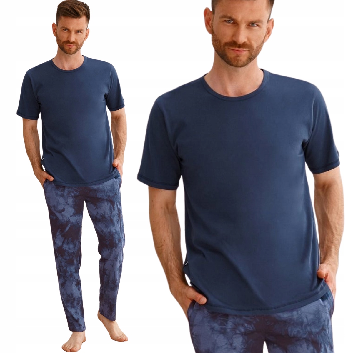 Pánské pyžamo s krátkým rukávem, dlouhé kalhoty Taro Jack 2629 XXL