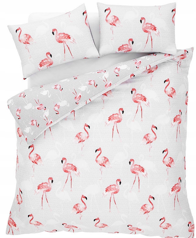 Pościel młodzieżowa Flaming Flamingi Boho 200x200 Nowoczesna Szara