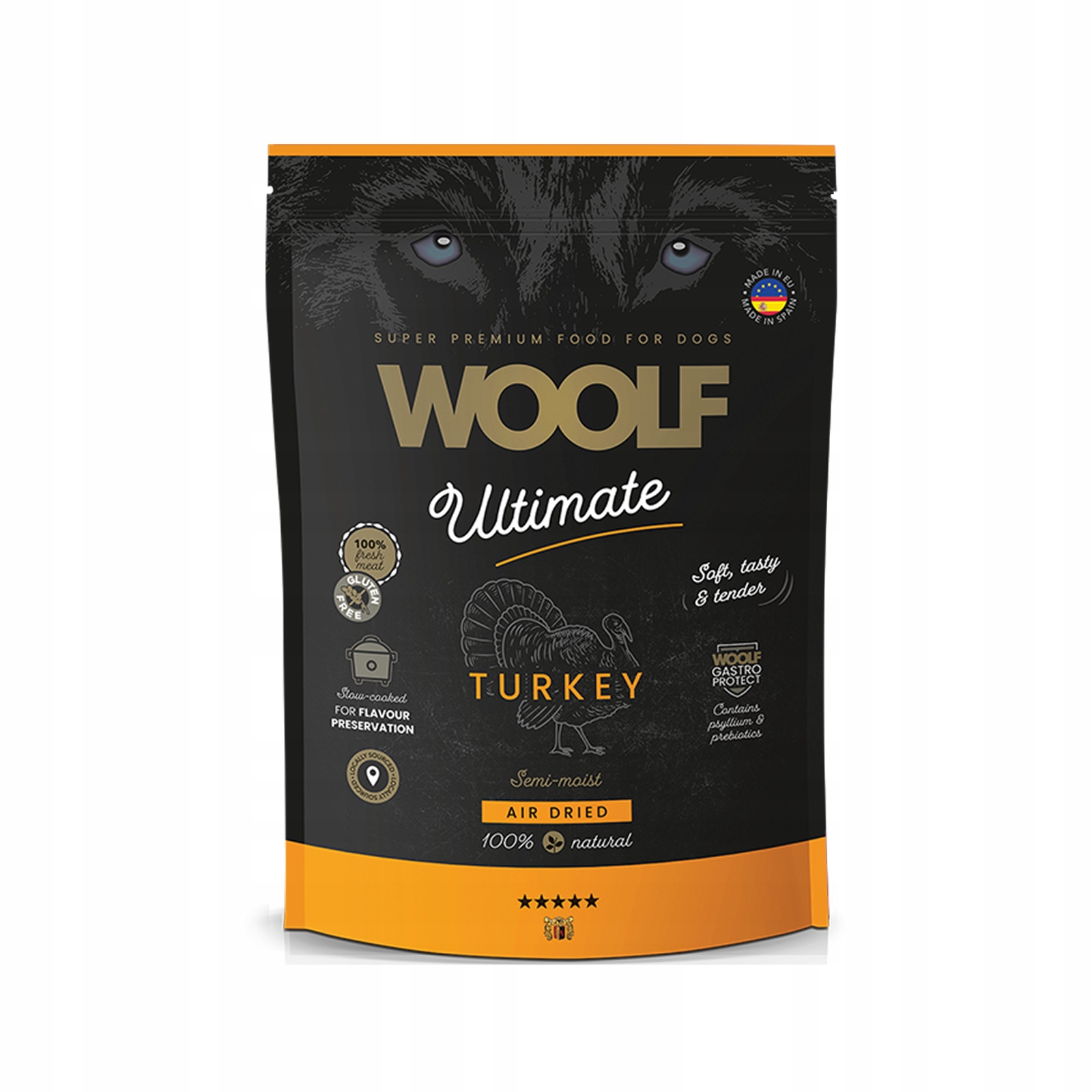 Levně Woolf Ultimate polovlhké krmivo pro dospělé psy Krůta 1 kg