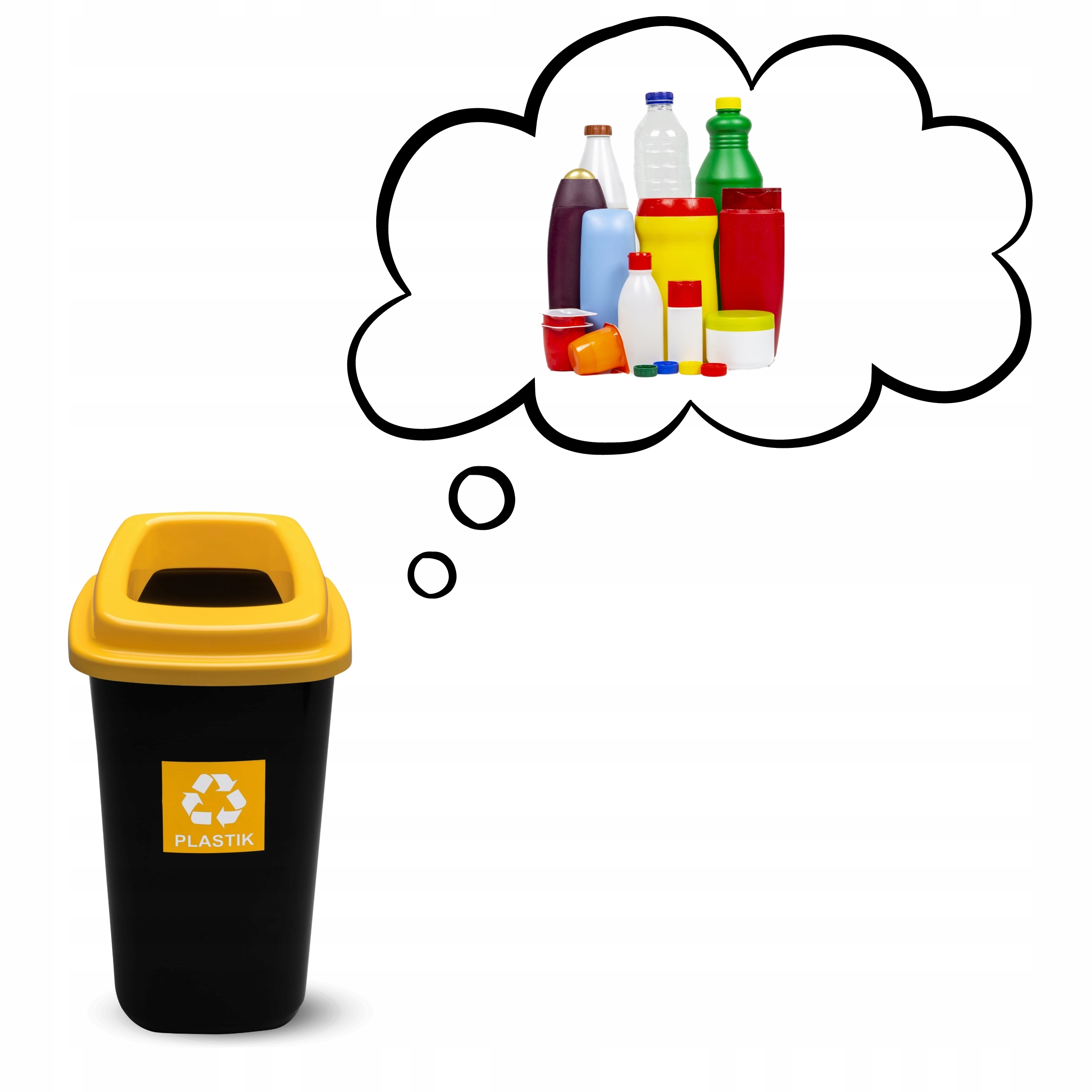 KOSZ DO SEGREGACJI ŚMIECI 28L ŻÓŁTY PLASTIK Marka Hygio