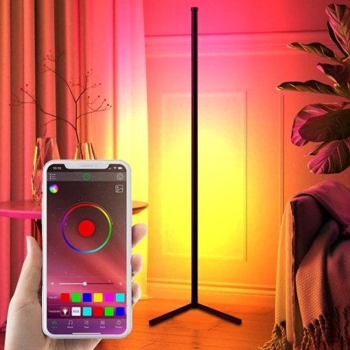 Led podlahová lampa rohová Bluetooth nastavitelná Rgb