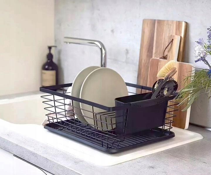 Ociekacz DUŻA SUSZARKA stojąca naczynia talerze sztućce czarna metal XXL Kod producenta 3118200206011