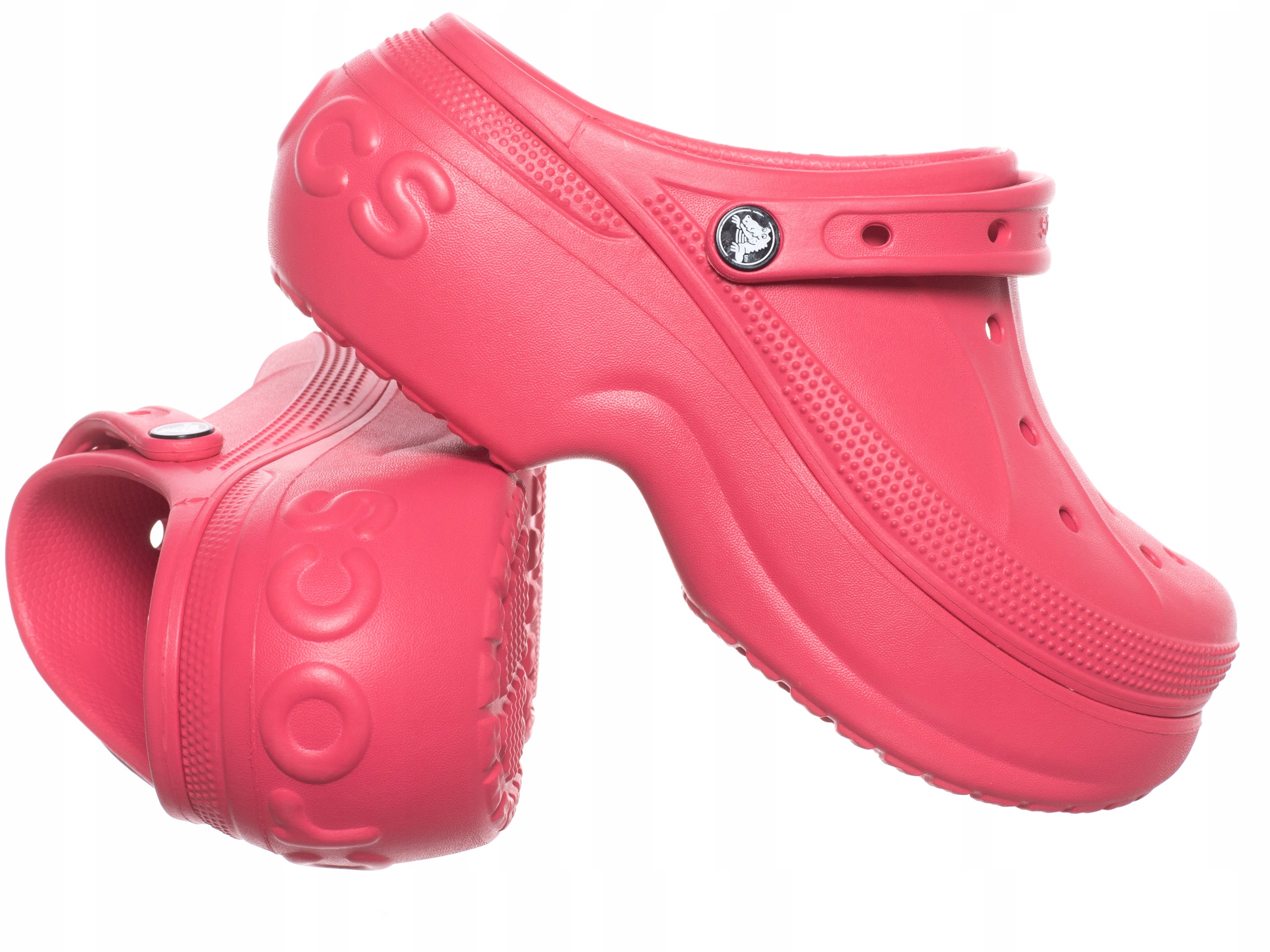 Crocs Nazouváky Na Platformě – červené, pohodlné, zasouvací zahradní boty