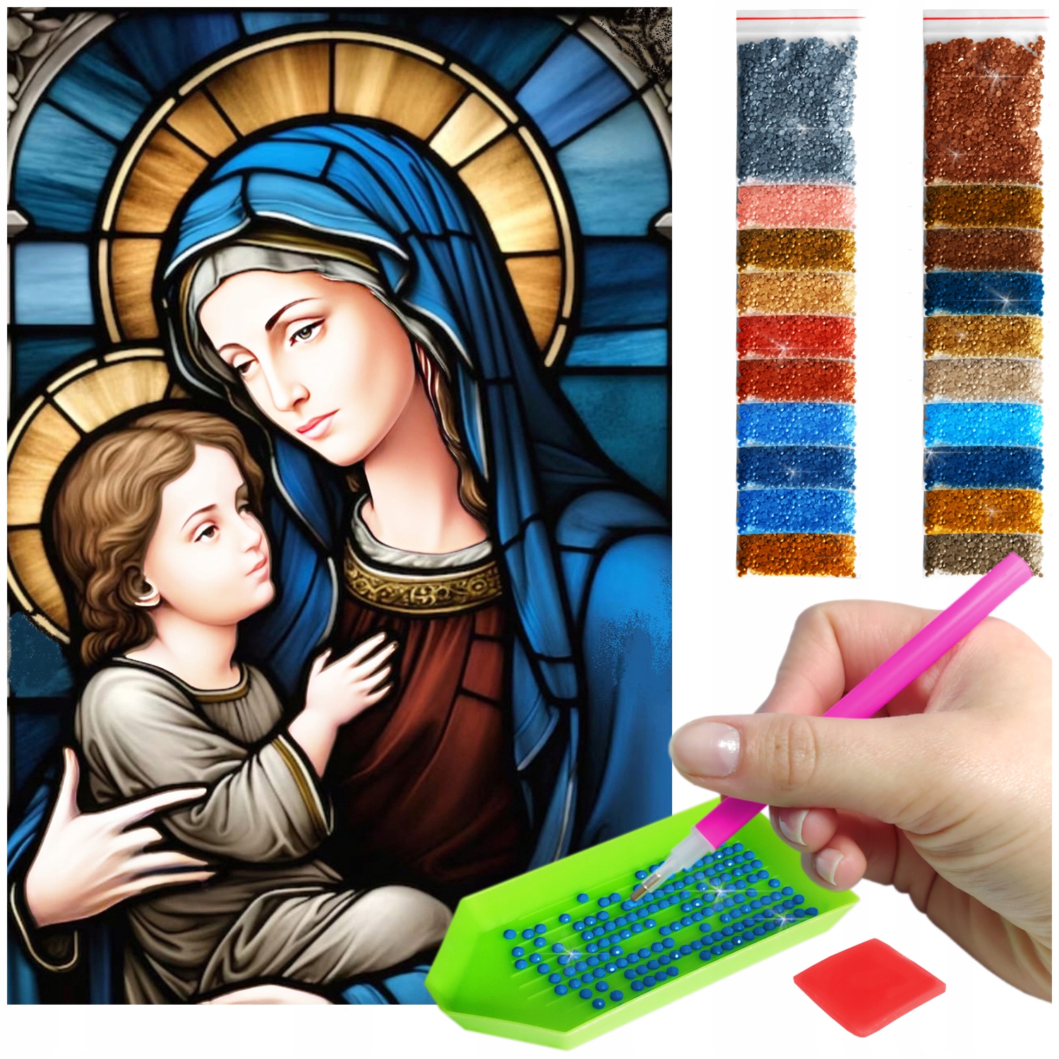 Výšivka Diamond Painting mozaika Matka Boží s dítětem sada