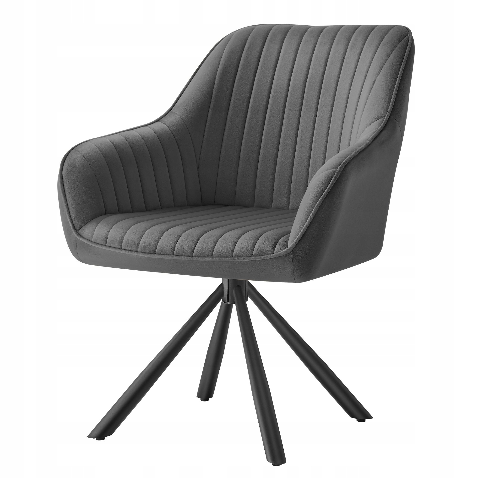 Šedá Rotačná Čalúnená Stolička do jedálenskej kancelárie s podrúčkami