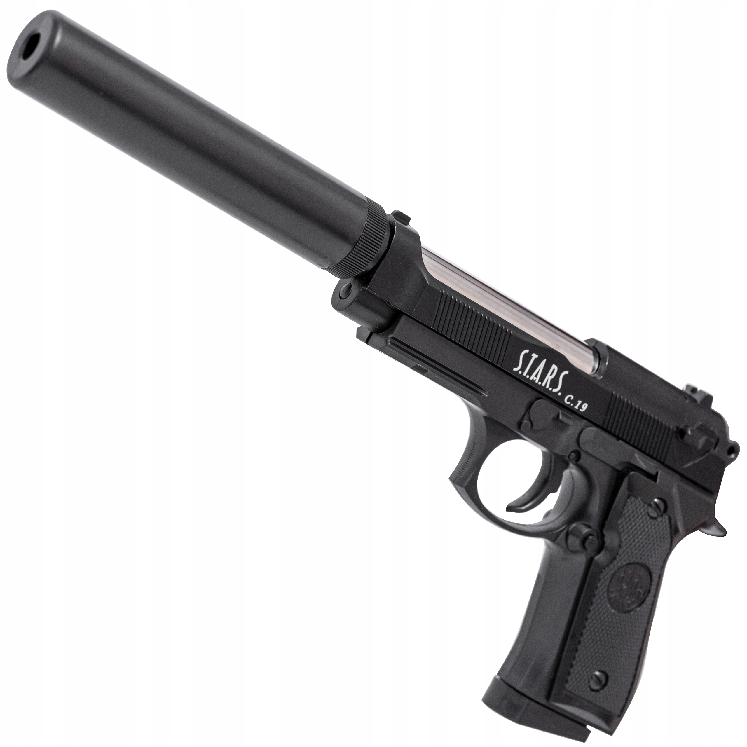 PISTOLET NA KULKI METAL ASG + TŁUMIK + 1000 KULEK EAN (GTIN) 7844955091644