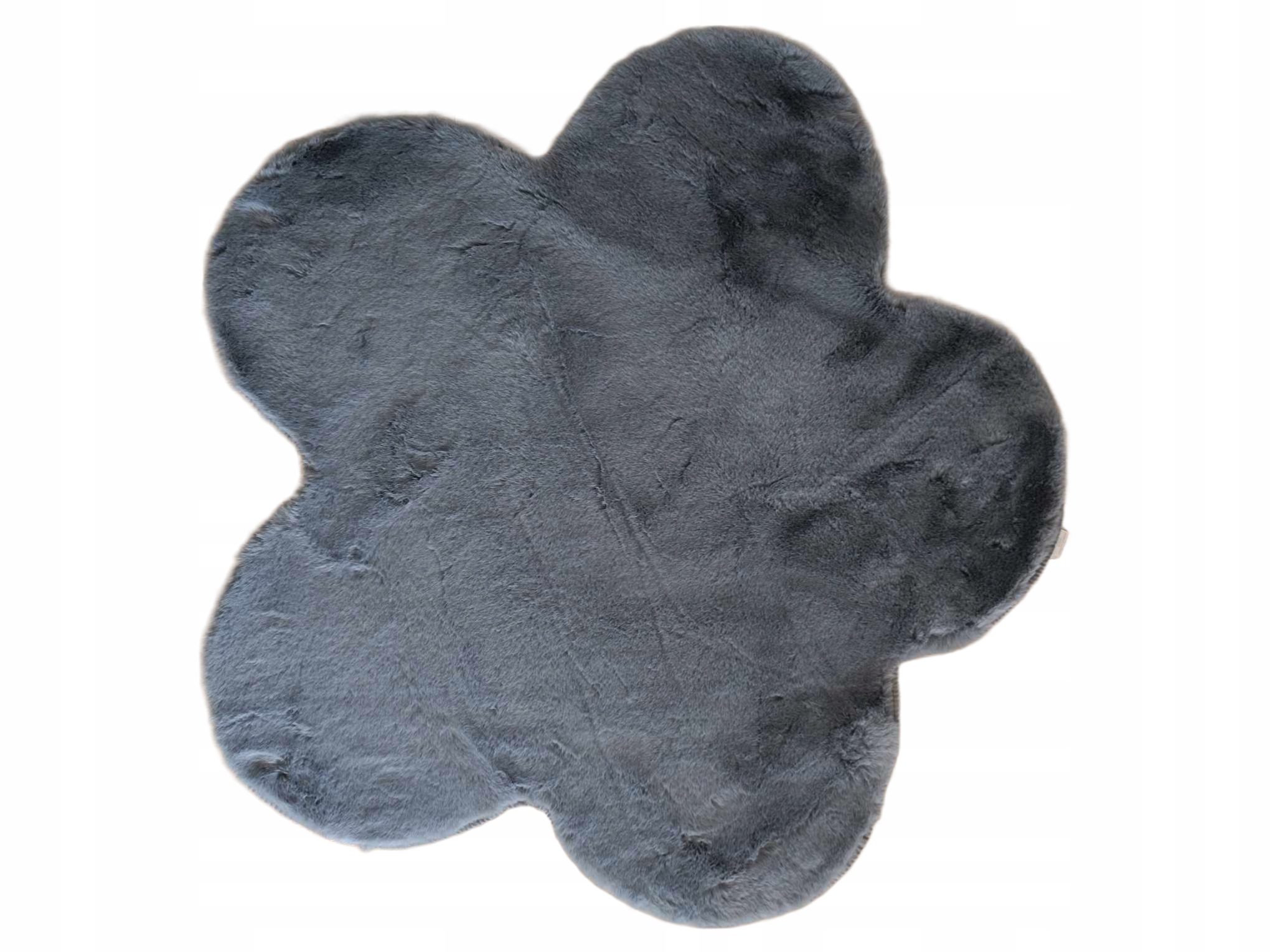 Plyšový tmavošedý rabbitový koberec, králičia kožušina, kvet 110 cm