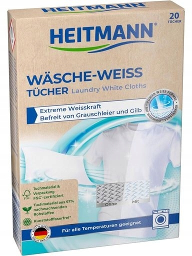 Levně 5X Heitmann Wäsche Weiß Bělící ubrousky 20 Ks