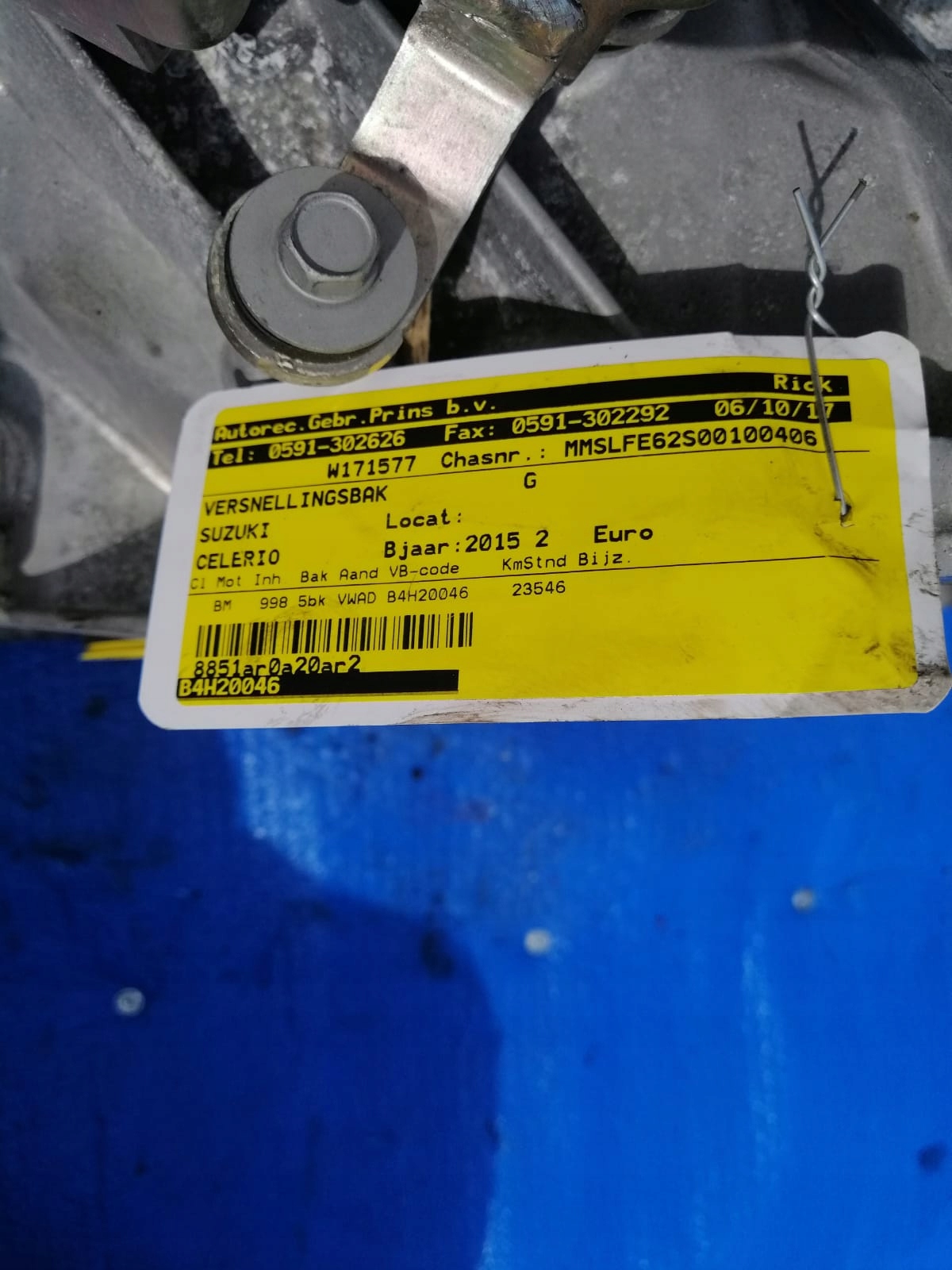 gearbox, Suzuki Celerio 1.0 B4H20046