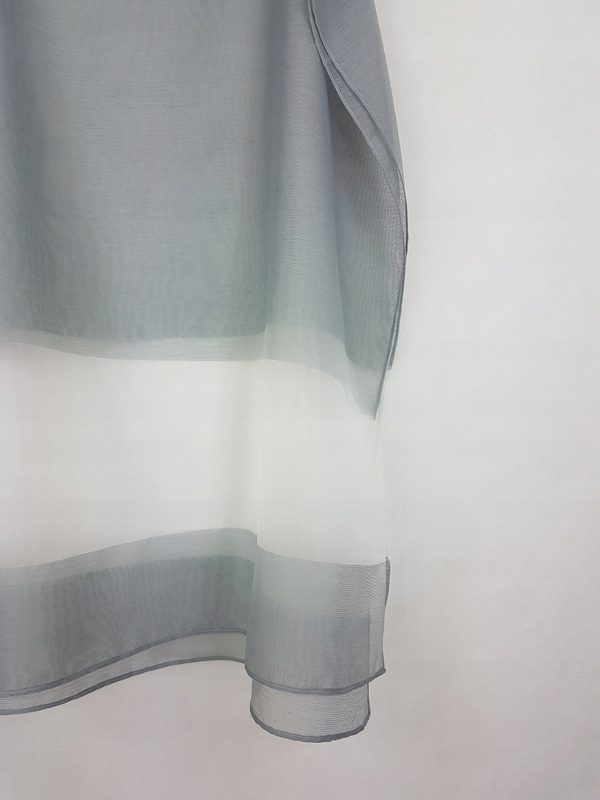 129 Elegancki SZAL na sukienkę SZARY Wzór dominujący melanż