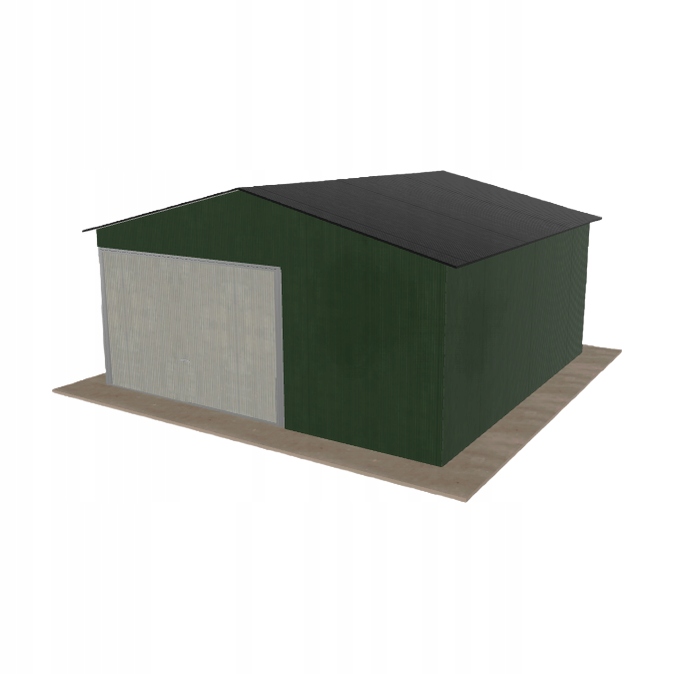 Plechová garáž 5x5 m jednopolohová, dvoupolohová, zelená