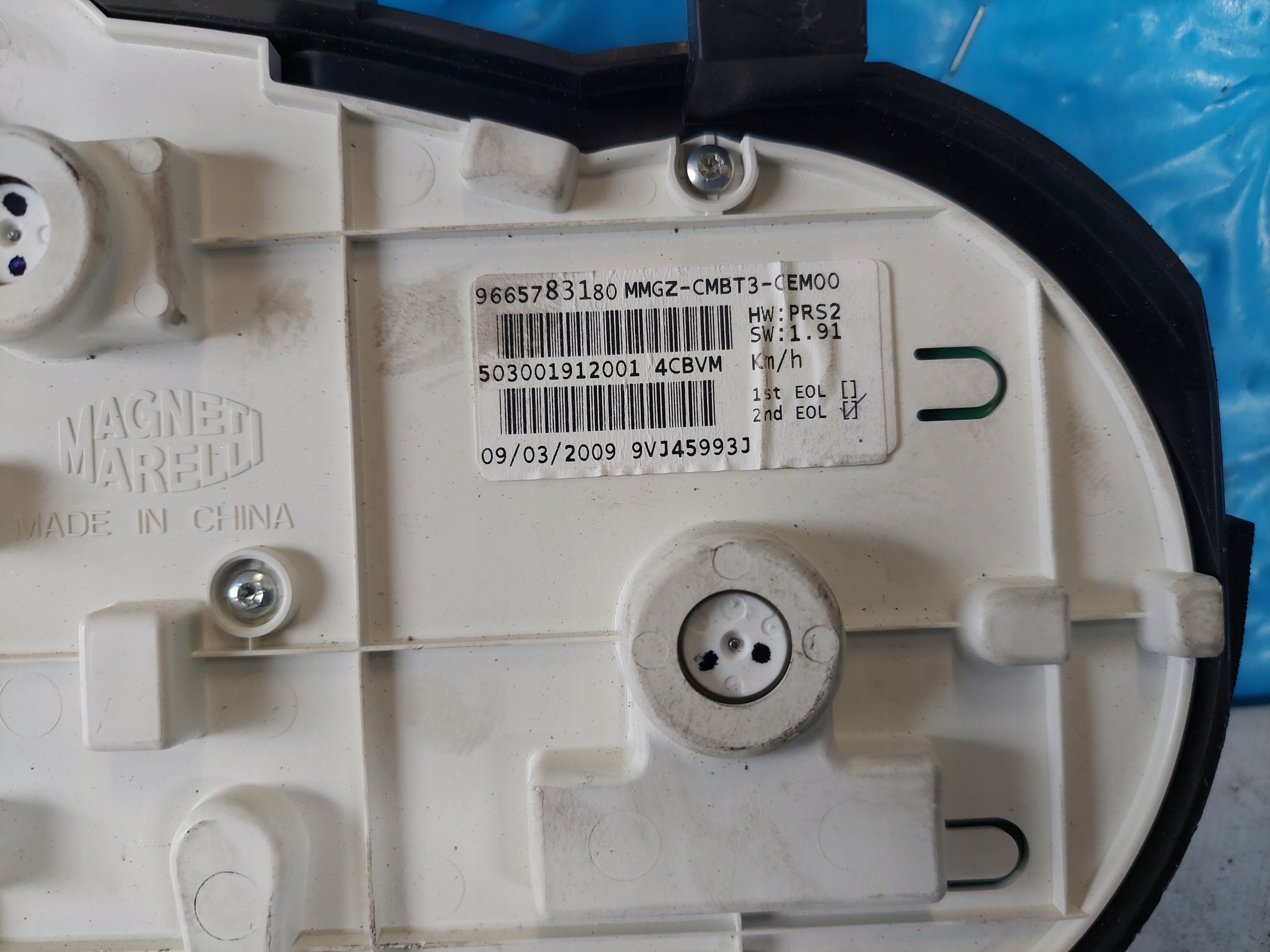 dials clock PEUGEOT 206+ 1.1 B 9665783180