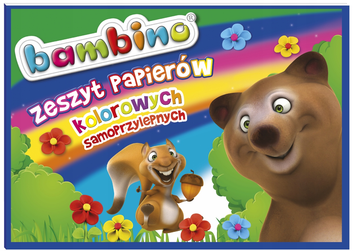 ZESZYT PAPIERÓW KOLOROWYCH SAMOPRZYLEPNYCH BAMBINO B4 8 arkuszy Marka Bambino