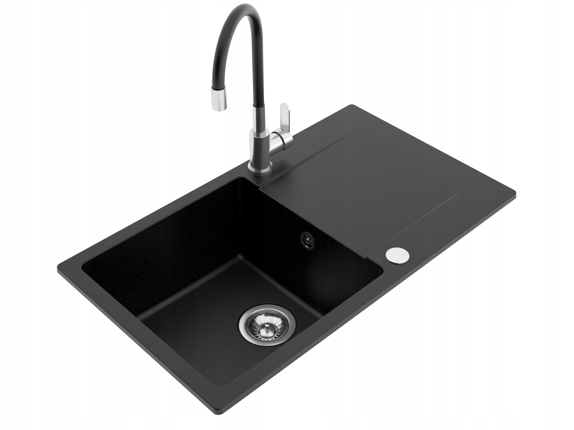 Dřez Granitový Jednokomorový, Flexibilní Baterie Sifon