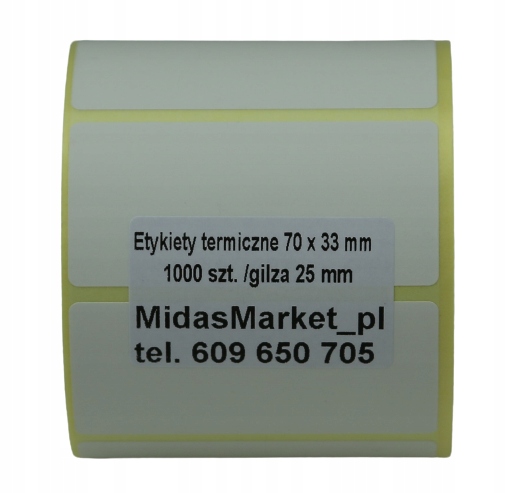 SAMOPRZYLEPNE ETYKIETY TERMICZNE 70x33 /1000 Producent Inna