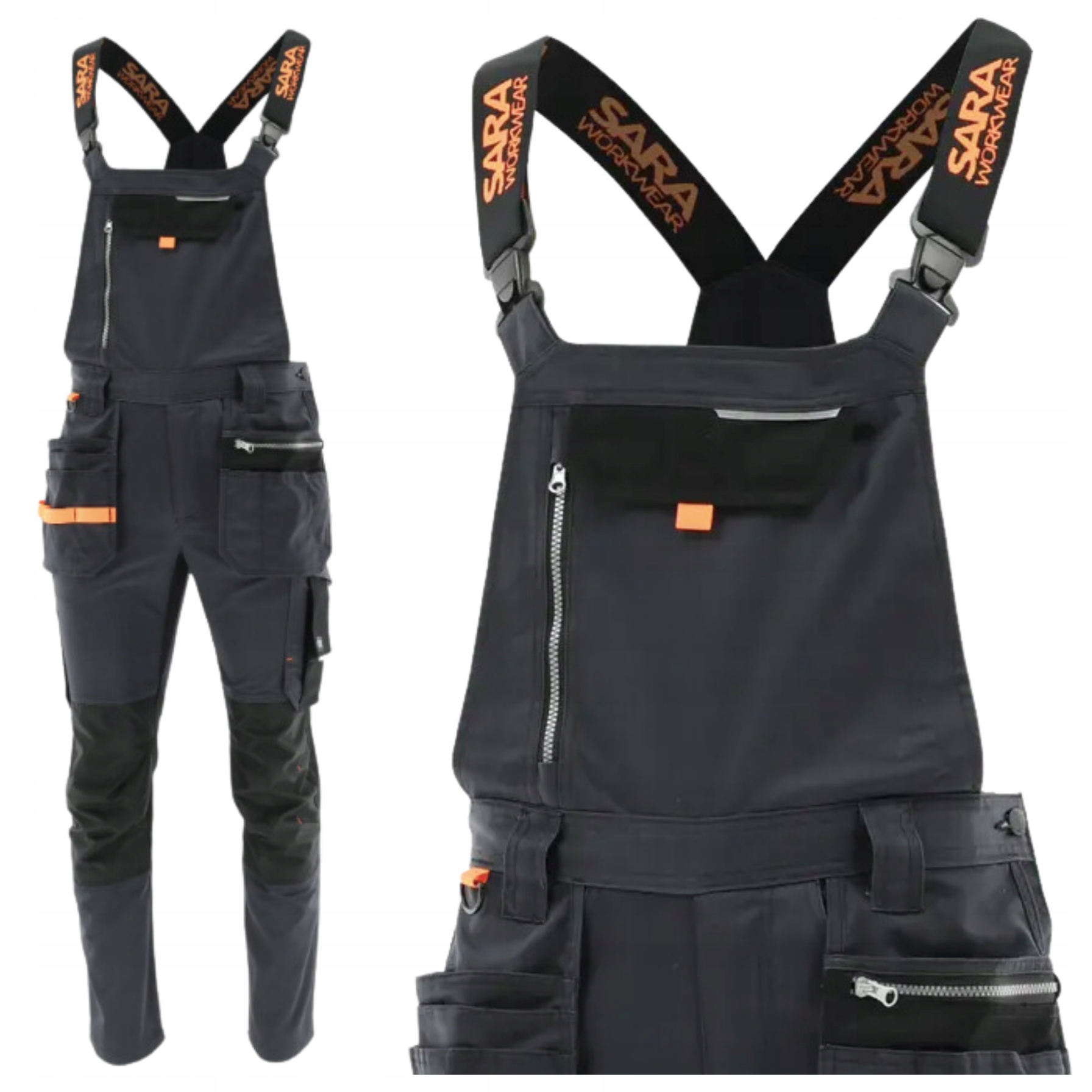 Ogrodniczki Robocze Męskie Bhp Odblaskowe Monterskie 58