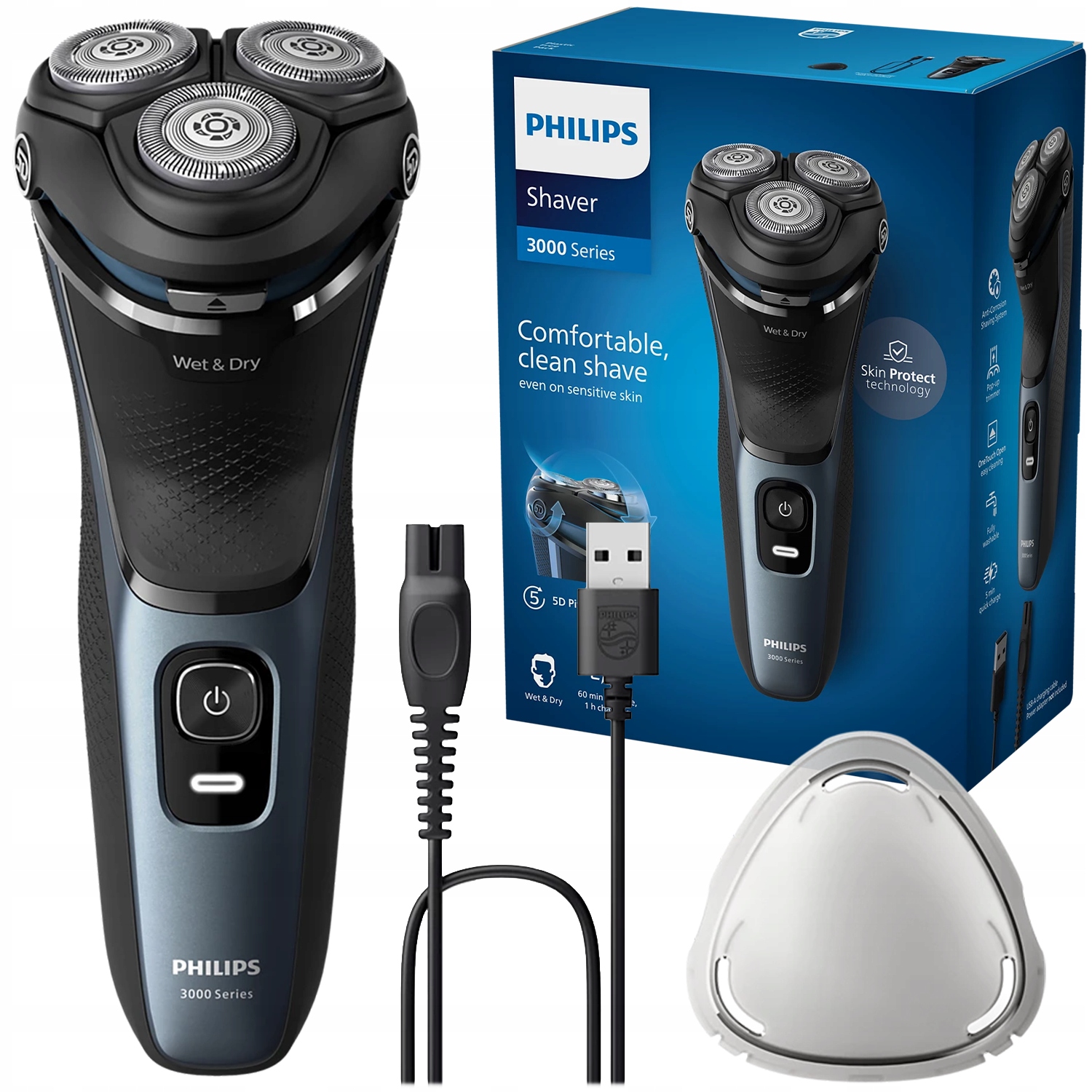 Holicí Strojek Philips Series 3000 S3144/00 Za Mokra I Za Sucha 5D Břity