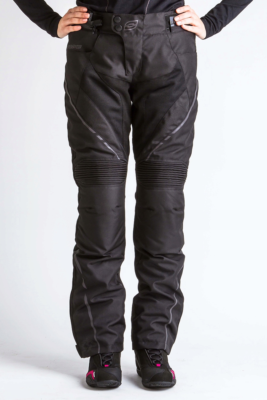 DAMSKIE SPODNIE MOTOCYKLOWE OZONE JET II BLACK XS Model JET-II-LADY-TP