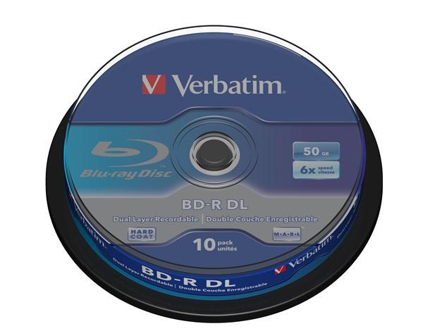 Verbatim BD-R(10-pack)/ DualLayer/ spindle/ 6X/ 50GB 43746