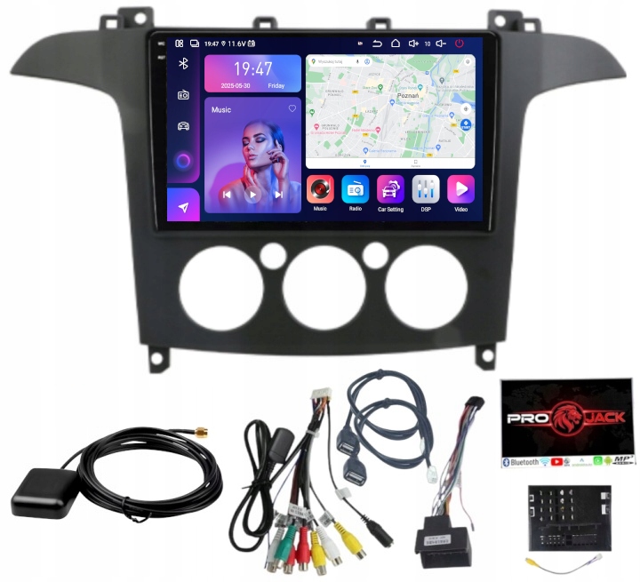 Rádio Navigácia Ford Smax Galaxy Carplay Android 8GB 256GB Sim
