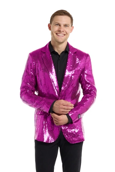 Kostým Sako Růžové Flitry Suitmeister Deluxe Karneval L