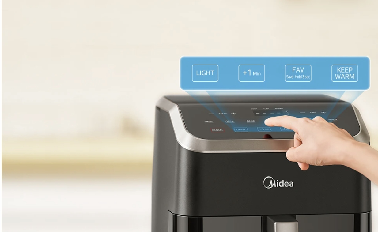 MIDEA Frytkownica Beztłuszczowa 5L HeatXpress 90% Mniej Oleju — miniatura 8