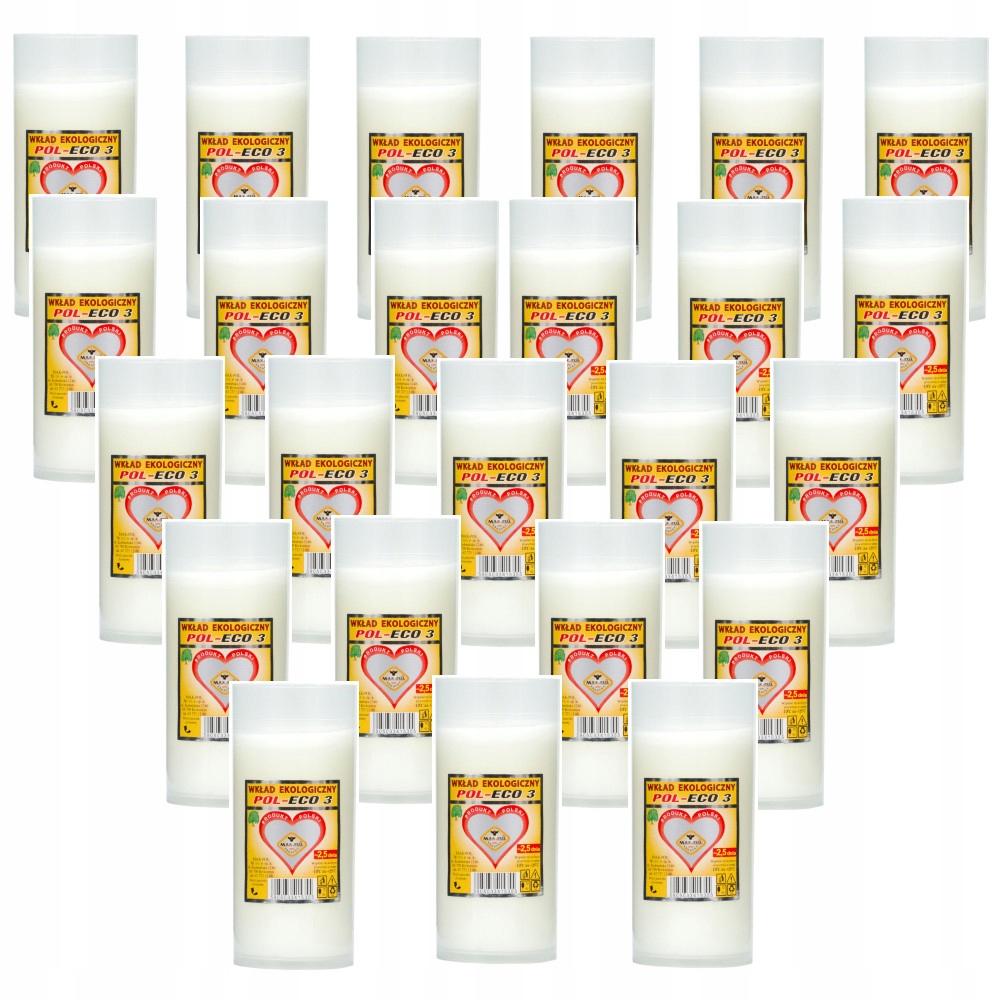 WKŁADY DO ZNICZY PARAFINOWE POL-ECO 3 MAX-POL