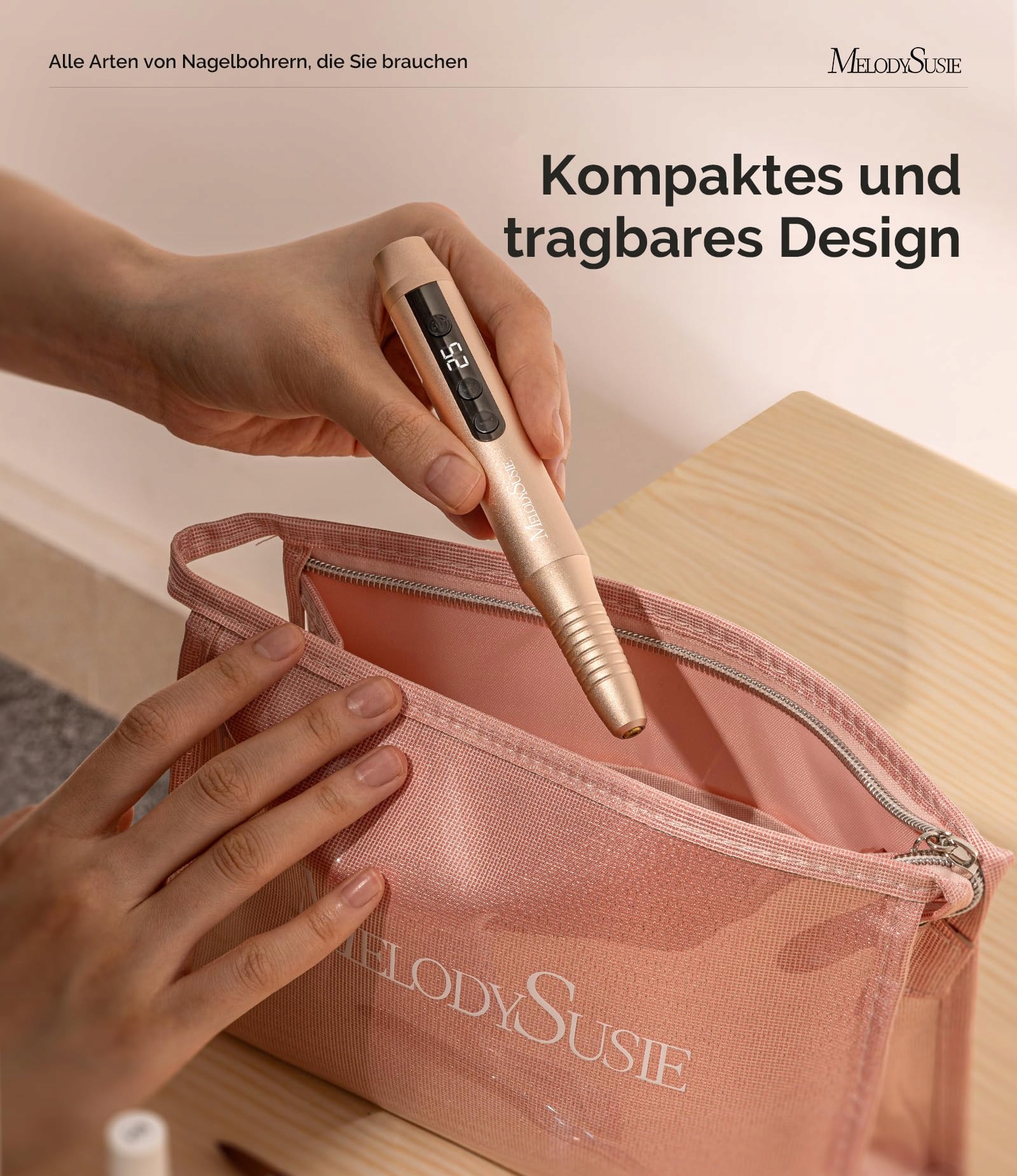 MELODYSUSIE Frezarka 25000 RPM Zestaw Manicure Pedicure — miniatura 3