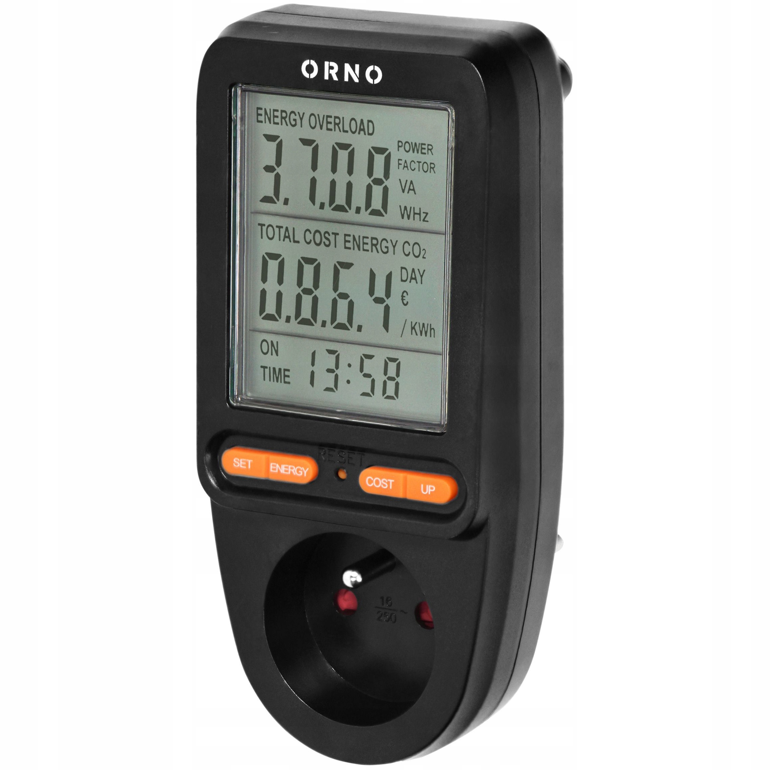 WATOMIERZ LICZNIK ENERGII ELEKTRYCZNEJ MIERNIK POBORU PRĄDU WOLTOMIERZ Kod producenta OR-WAT-435/B