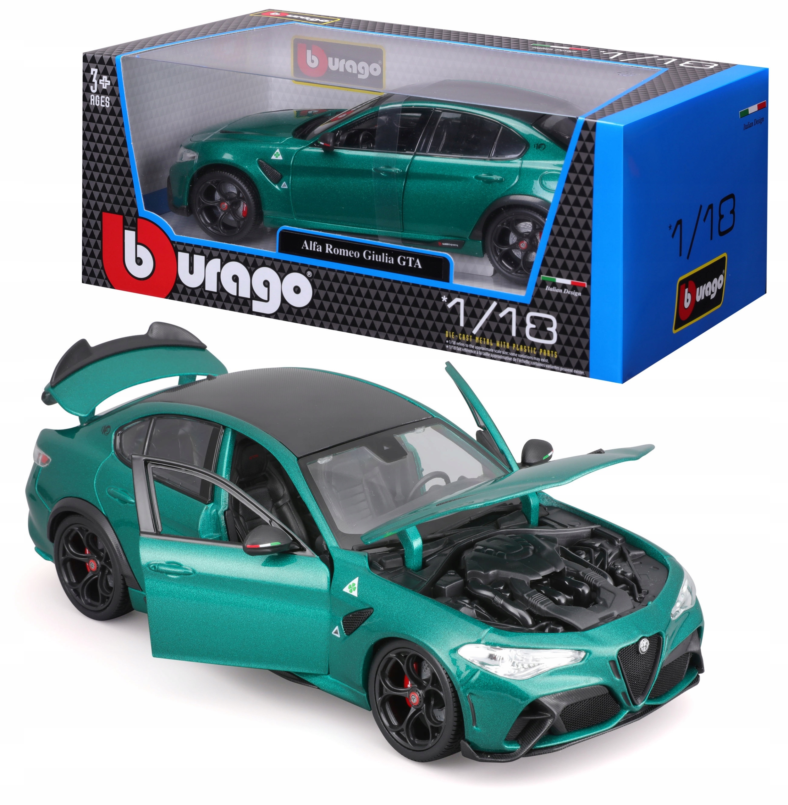Alfa Romeo Giulia Gta 1:18 Bburago 18-11048 Zelený Model Automobilu