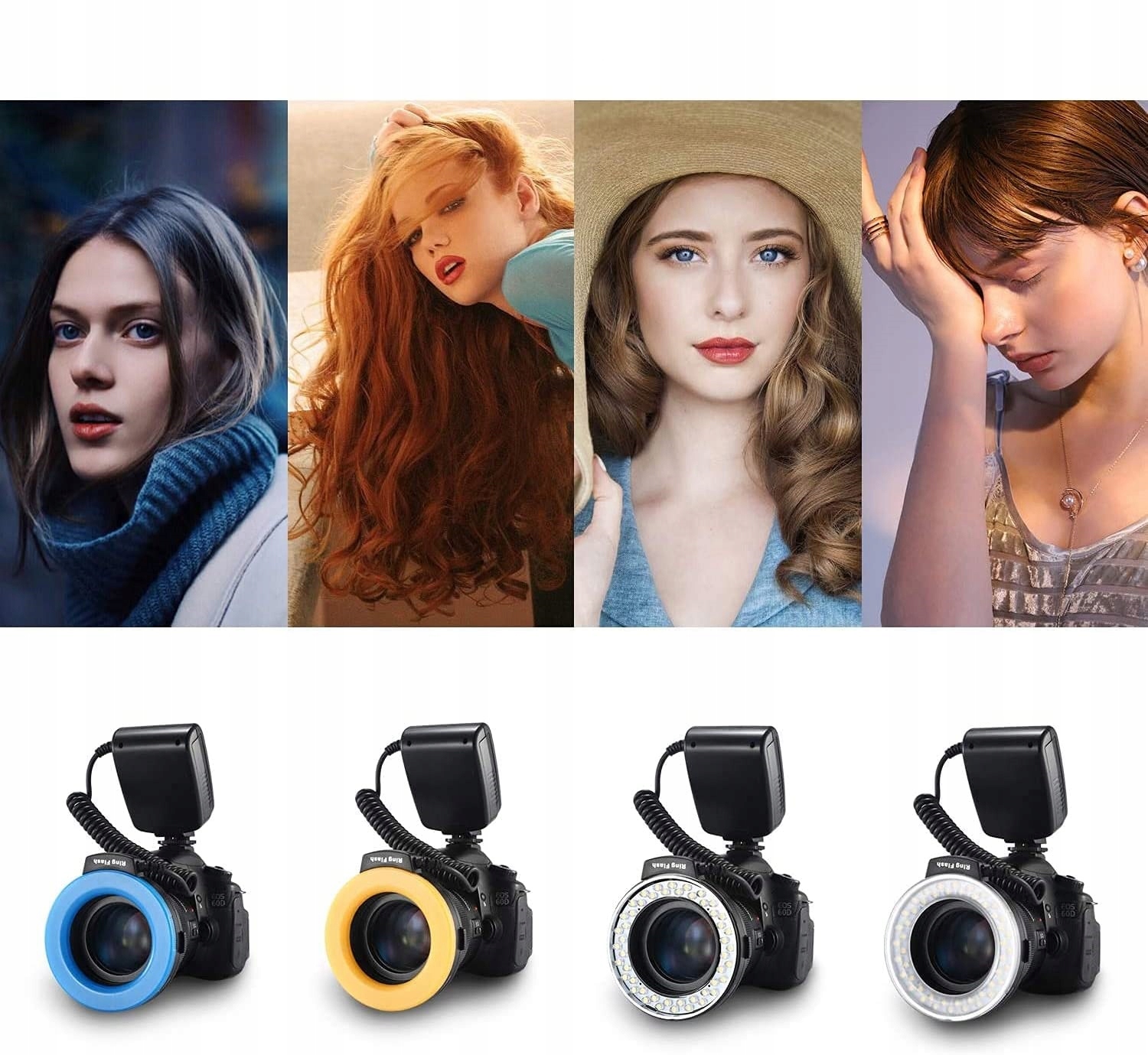 LAMPA BŁYSKOWA Z 48 DIODAMI LED 8 ADAPTERÓW Rodzaj inny