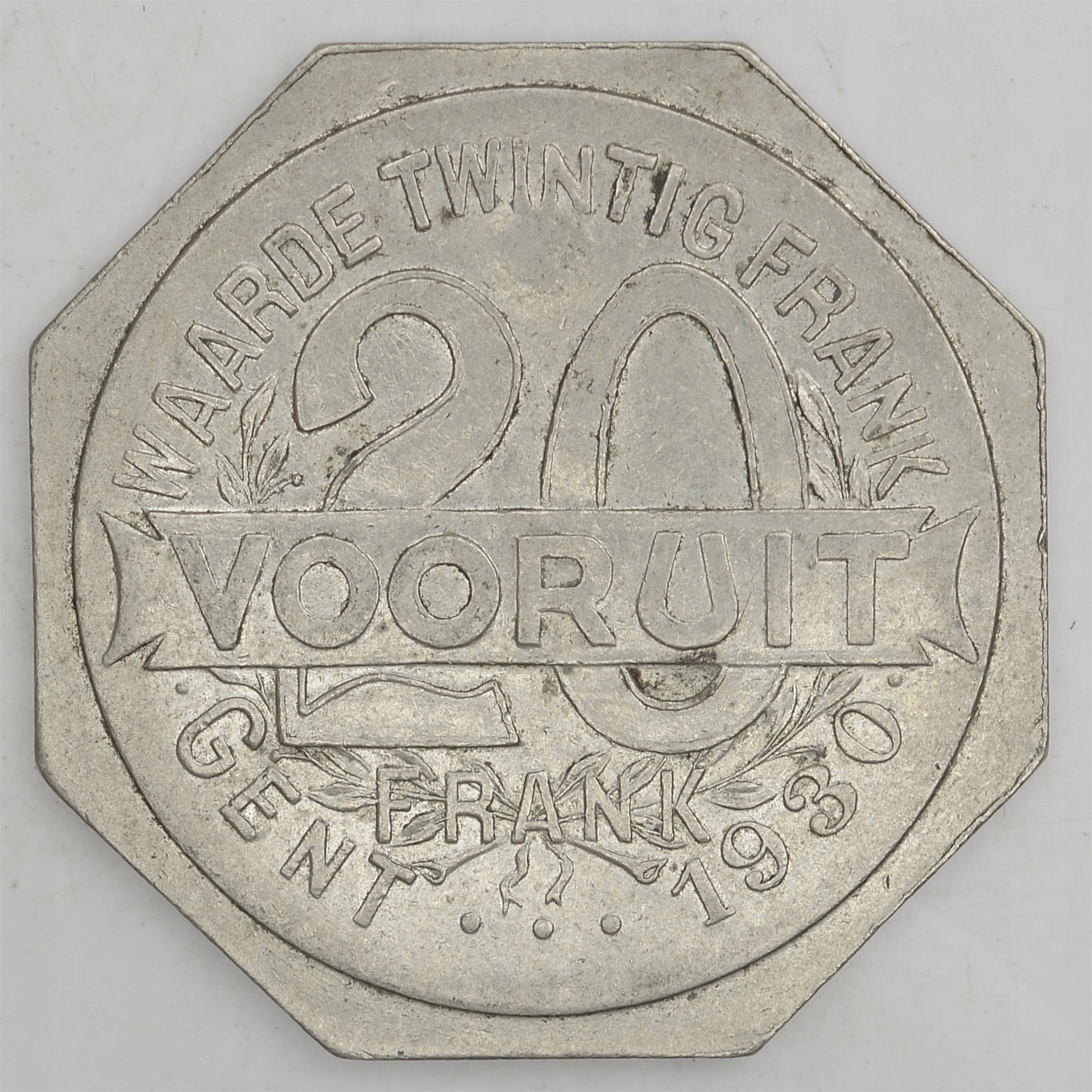 1.BELGIA, GANDAWA, 20 FRANKÓW 1930 VOORUIT ...