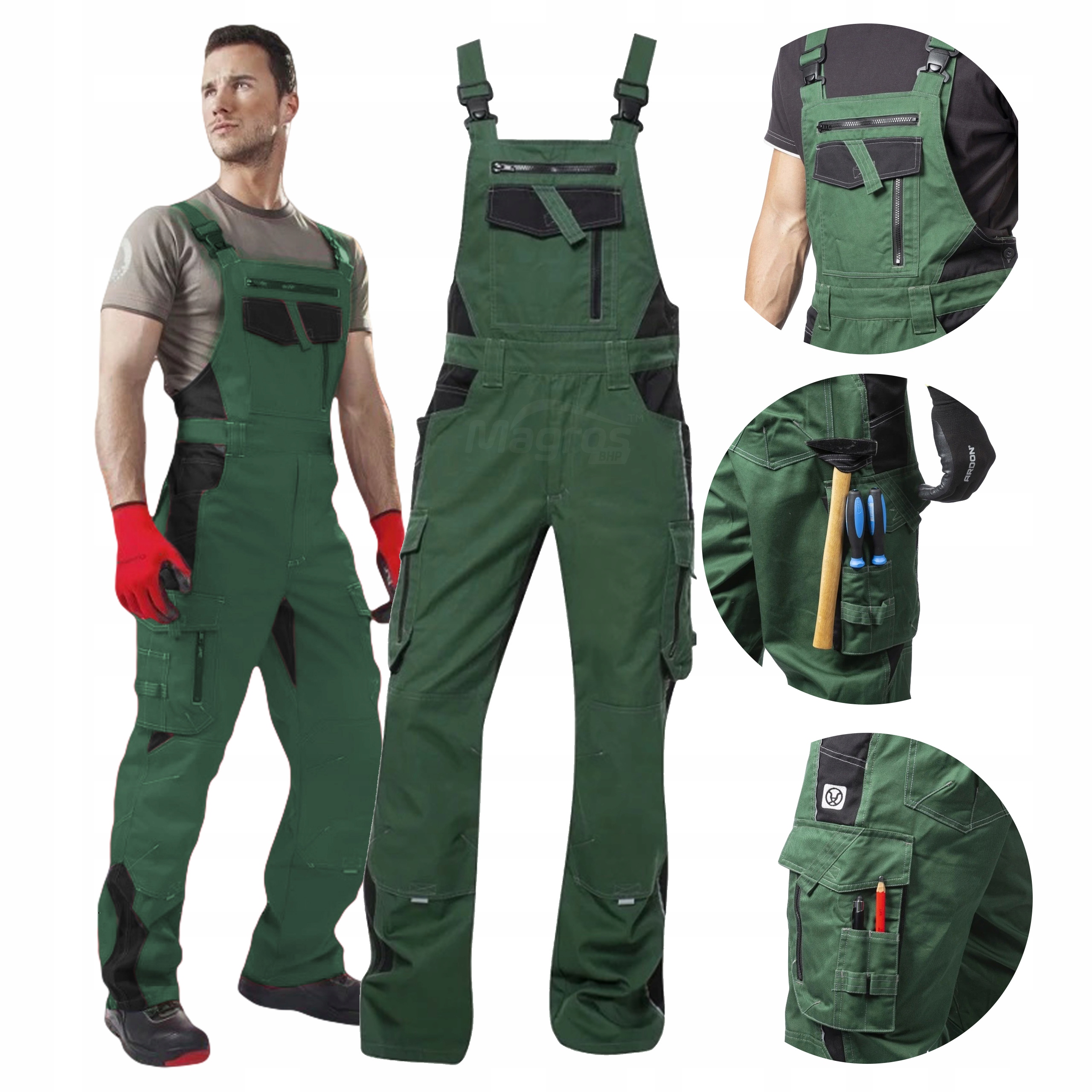 Pánské pracovní kalhoty Bozp Silné zelené H9192 Ardon Vision 62