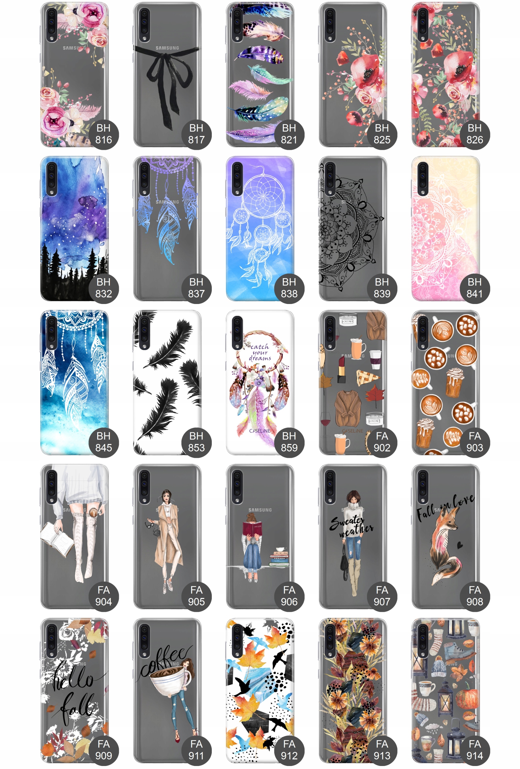 etui slim case guma do Samsung A70 wzory