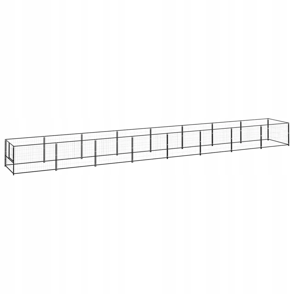 Levně Kotec pro psa, černá, 8 m², ocelová