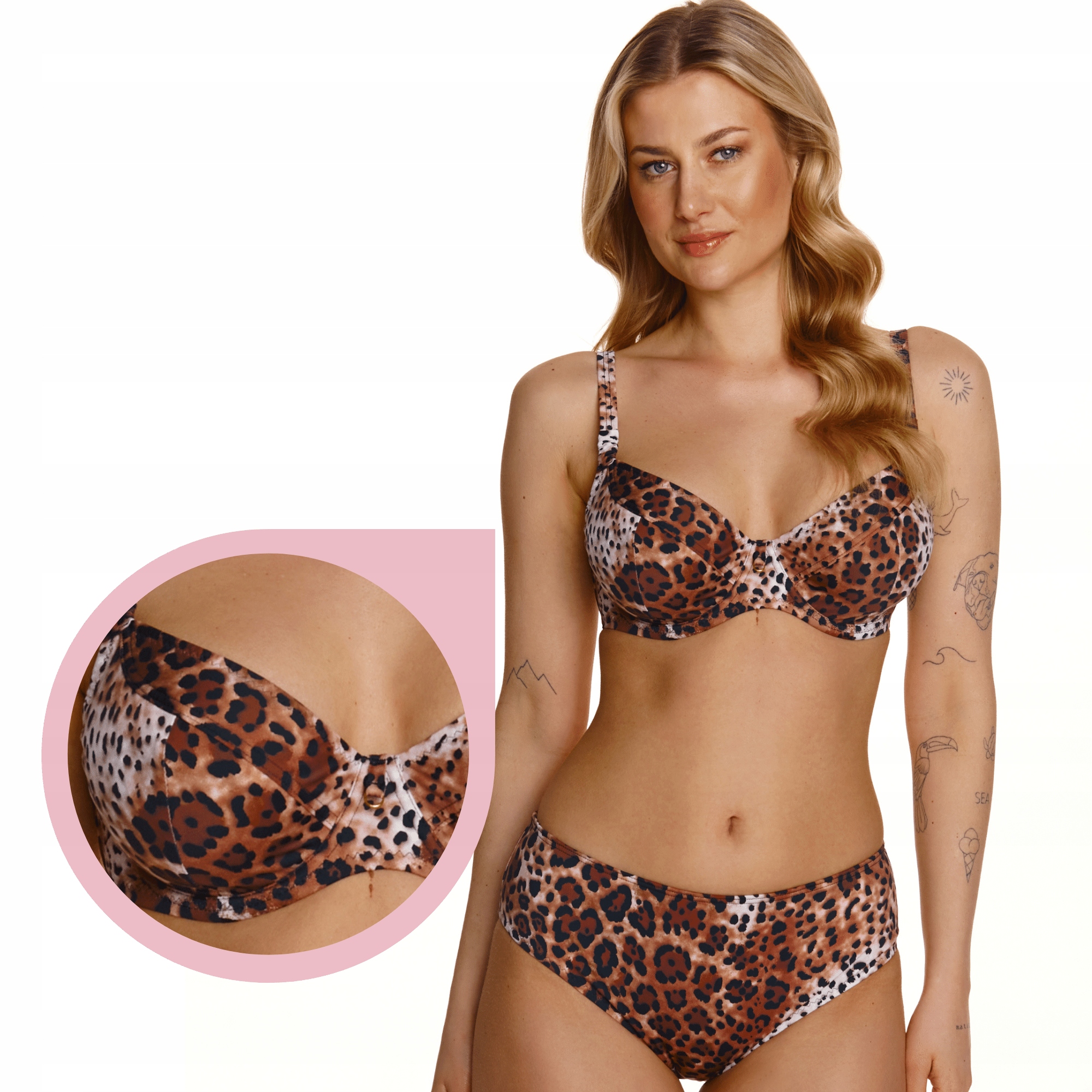 Lupoline Irbis Big plavková podprsenka měkká panterka 65K