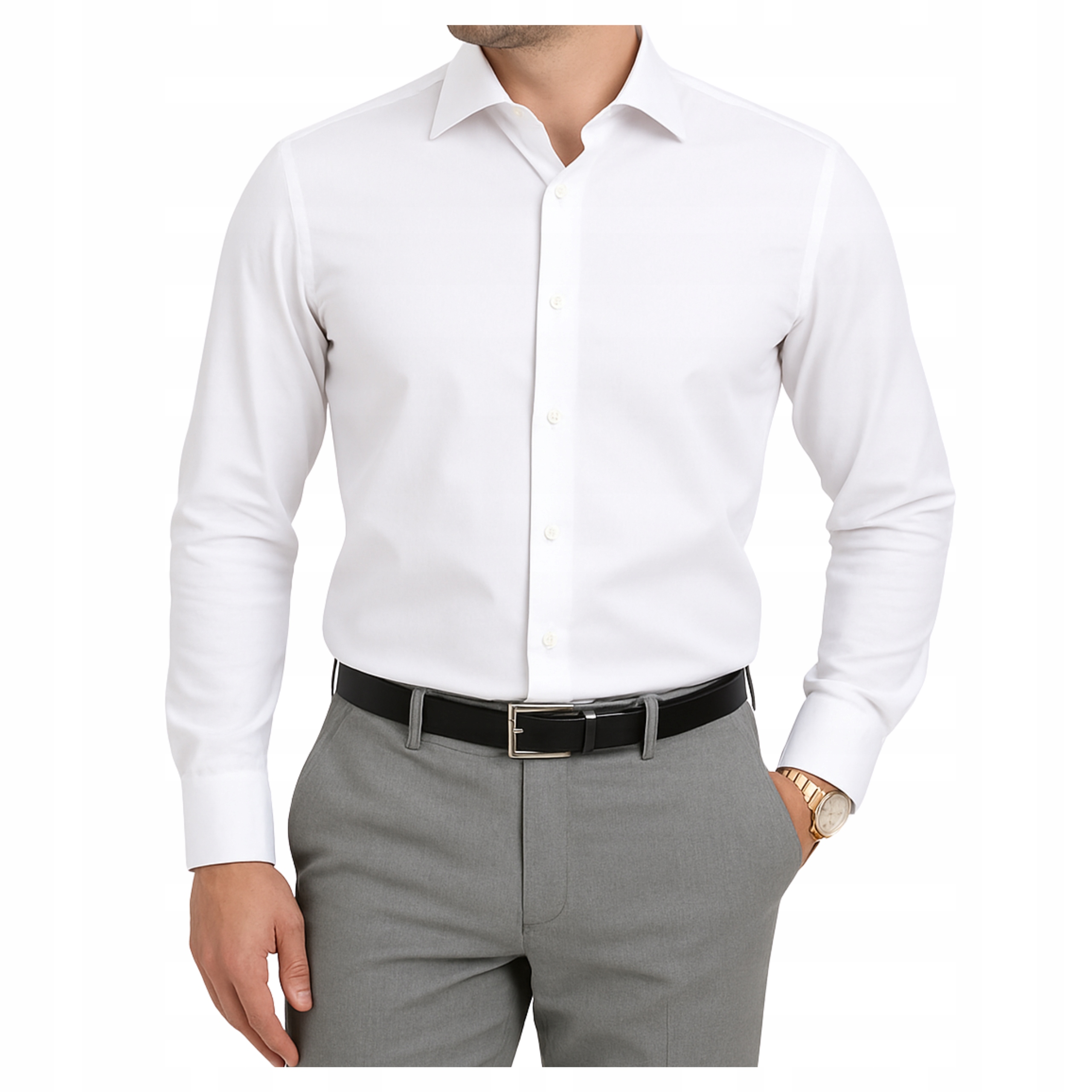 koszula męska Biała krój Regular L 41-42 luźny krój