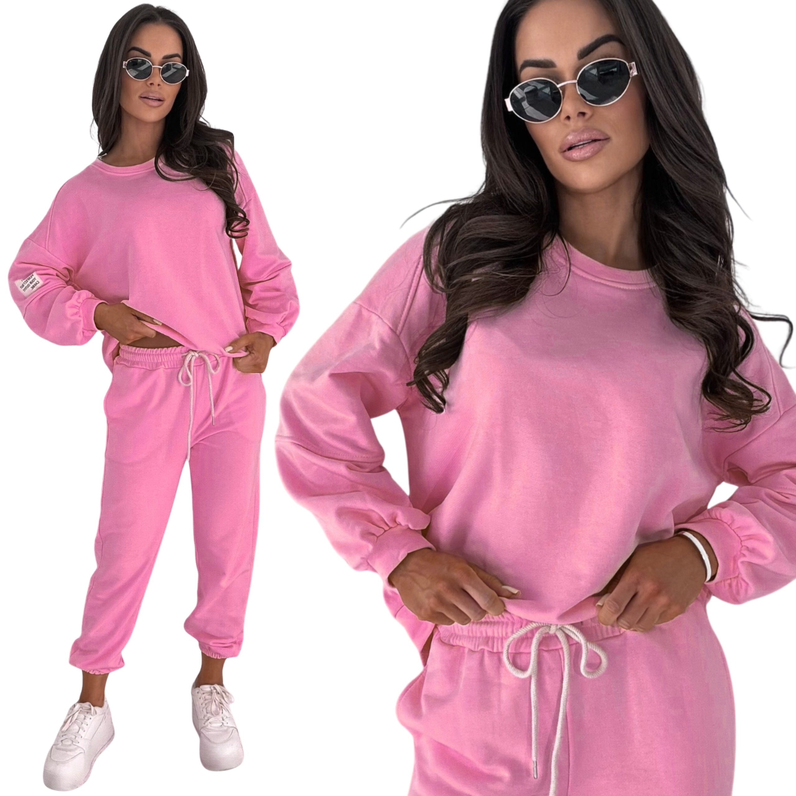 Dres Damski Komplet Zestaw Kobiecy Bawełna One Size Bar Róż 3084