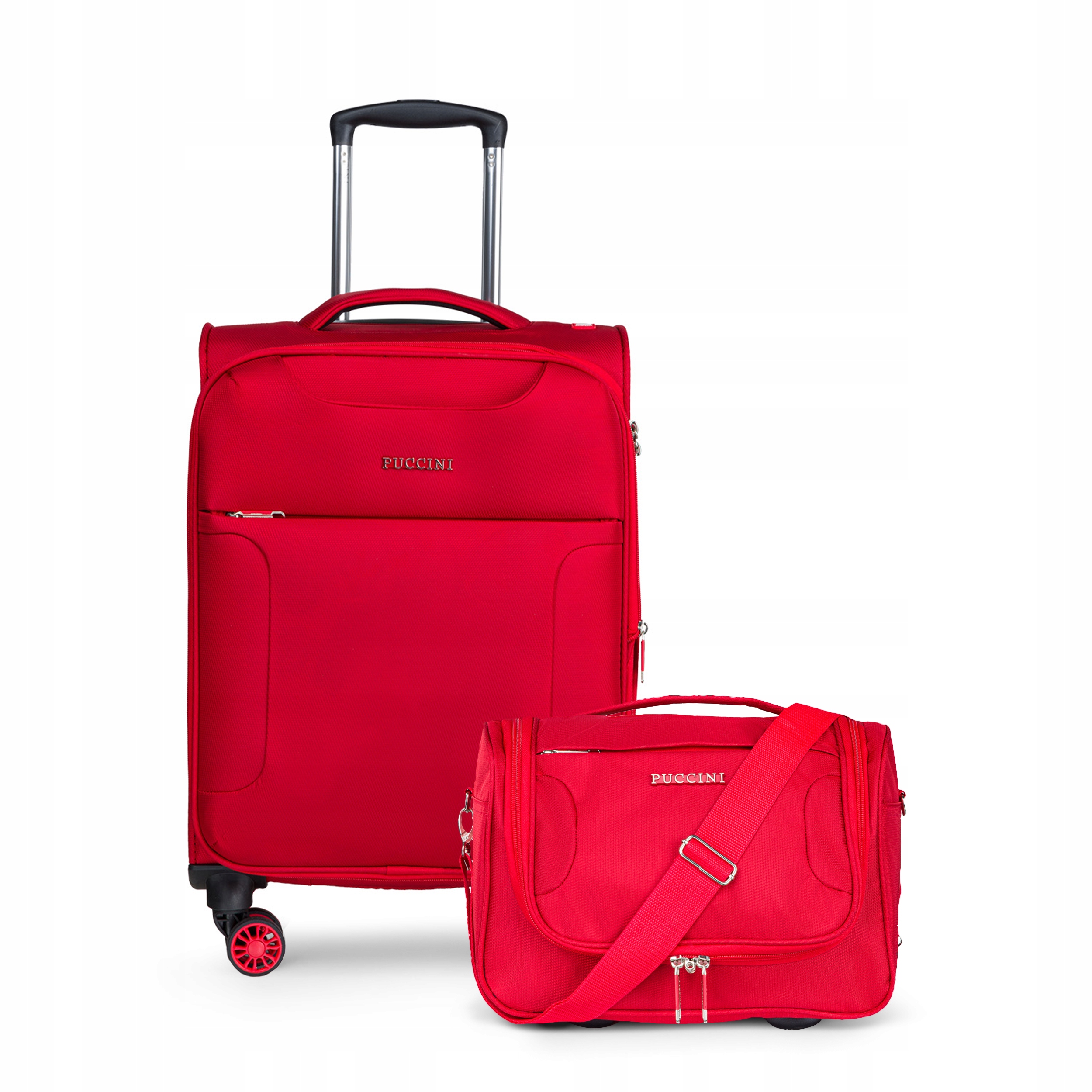 Puccini Sada cestovních kufrů Kabinová +Kufřík Měkký 2v1