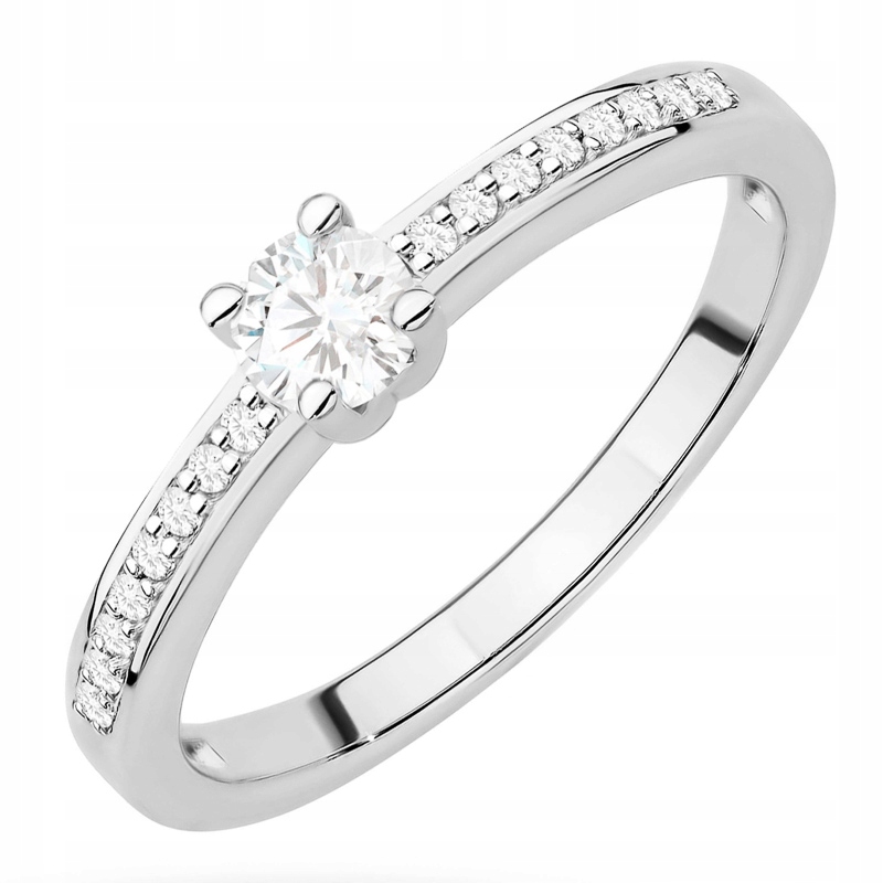 Zlatý Prstýnek pr. 585 14k Laboratorní diamant 0,28ct