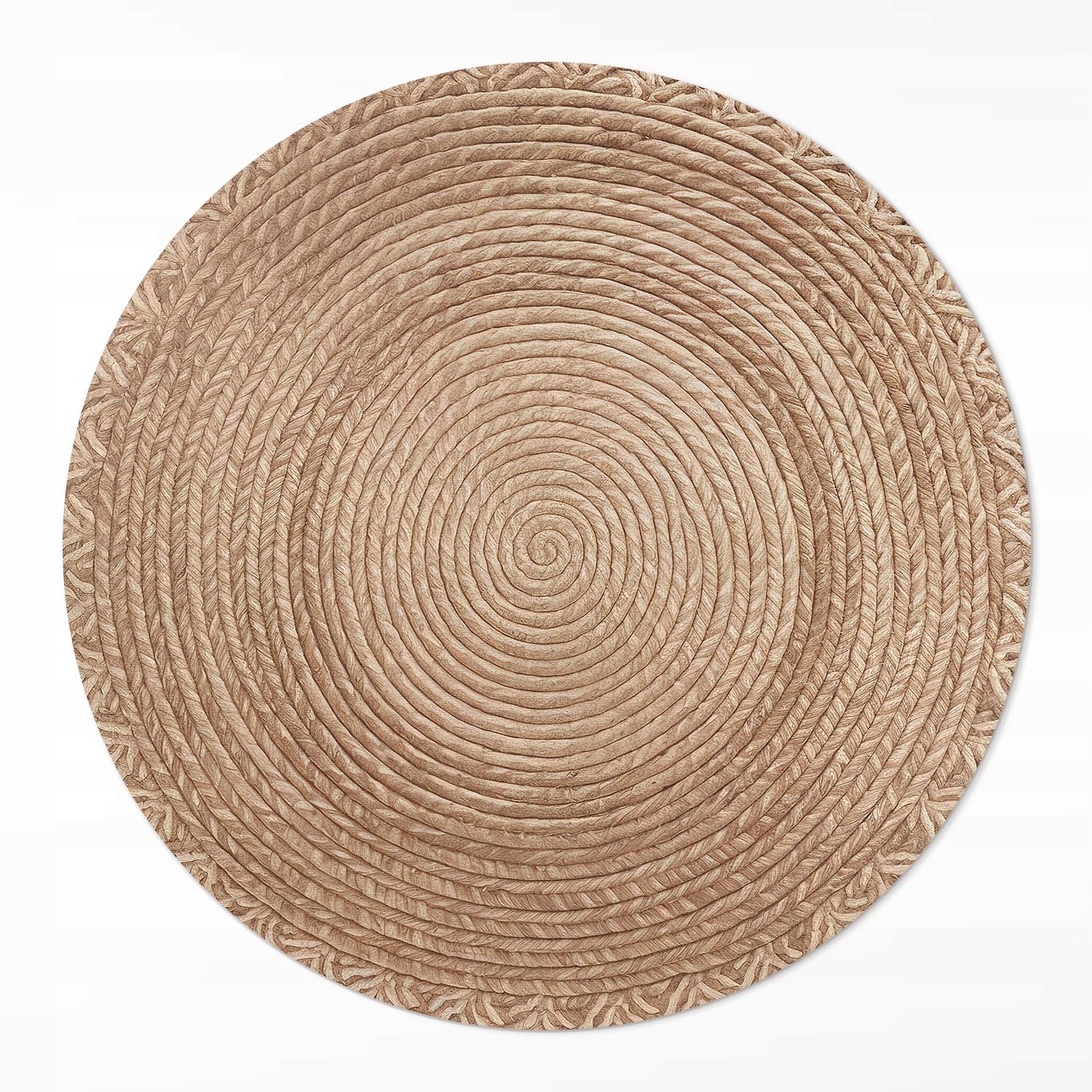 Dekorativní Kulatý Koberec koberec do obývacího pokoje, provázková geometrie, průměr 120 cm