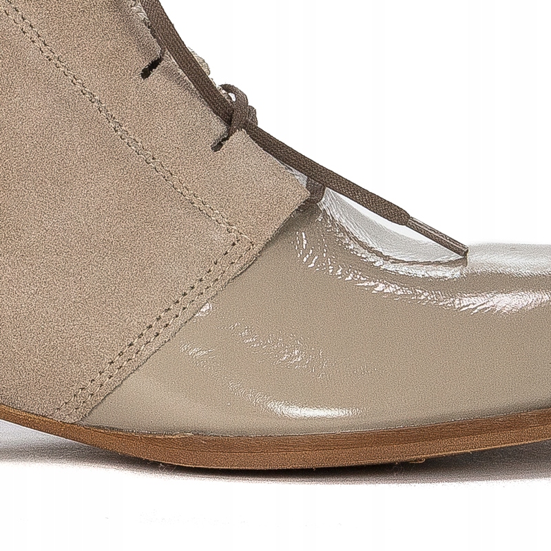 Trzewiki Botki Maciejka 05953-04 skórzane beżowe r.41 Wzór dominujący bez wzoru