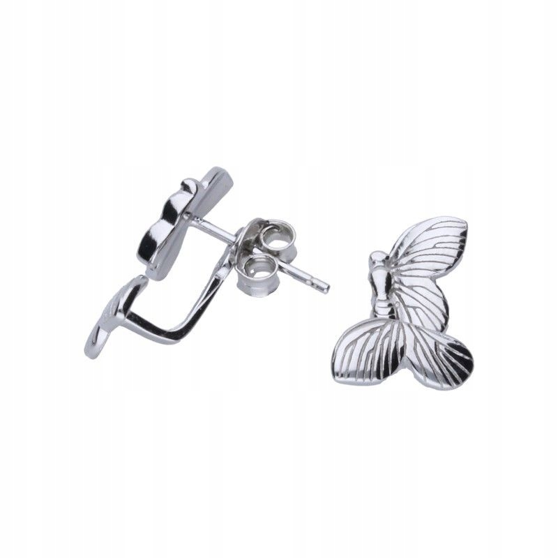 Stříbrné náušnice 925 za ucho pro ženu, motýlky jako dárek